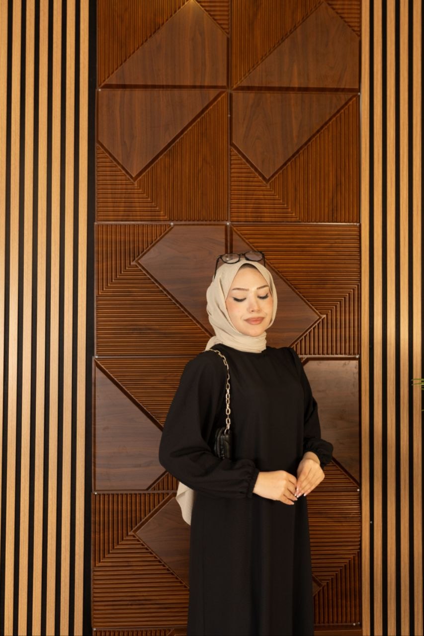 DÜZ GOFRE ELBİSE