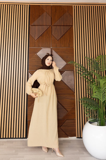 AYROBİN KETEN ELBİSE
