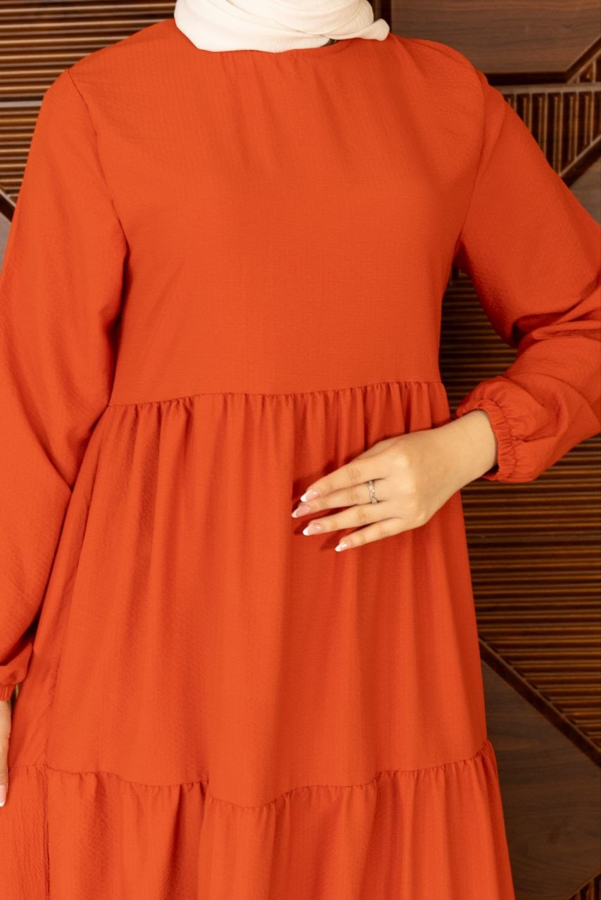KAT KAT GOFRE ELBİSE